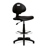 Nautilus Designs Derwent Polyurethane Draughtsman Operator Chair With Spring Loaded Backrest Mechanism Black - DPA/POLY/FCK DD
